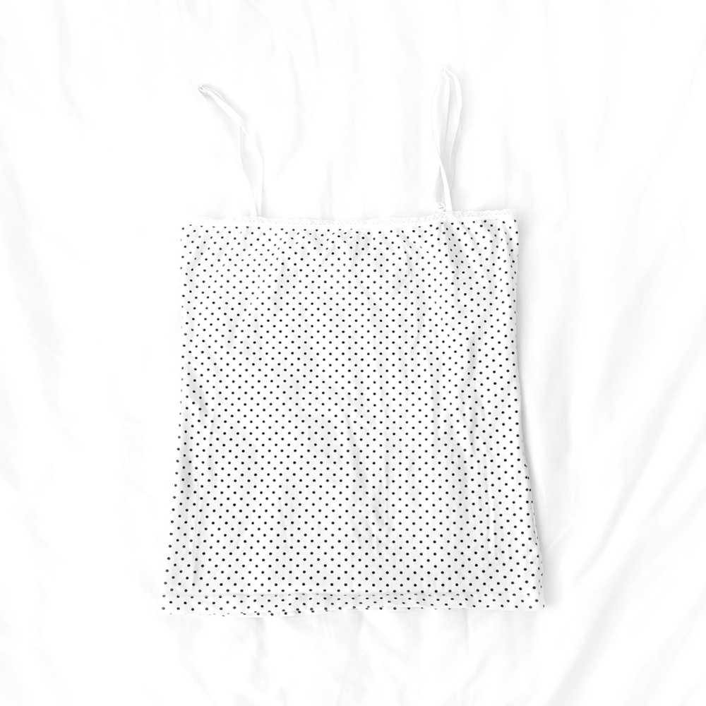 Brandy Melville Polka Dot White Tank Top